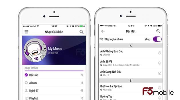 Cach download nhac mien phi ve iPhone bang ung dung Zing mp3