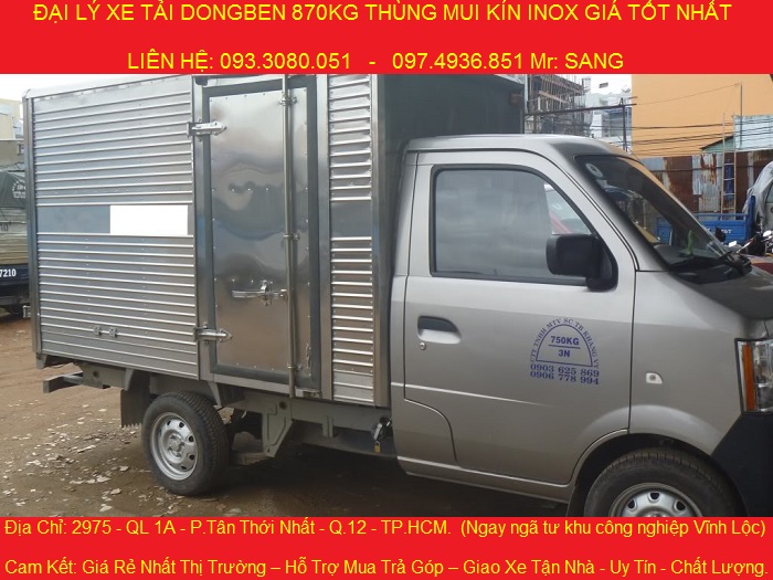 Ban xe tai dongben 870kg thung bat thung kin thung lung chi 152 trieu