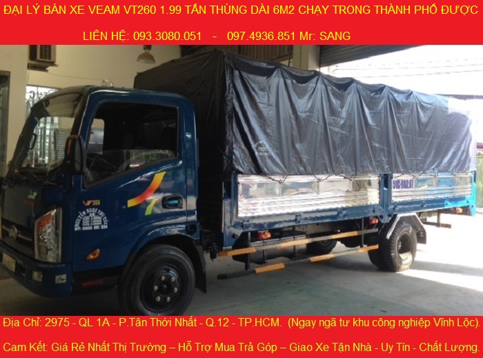 Ban xe tai veam 2 tan thung dai 6m2 dong co hyundai