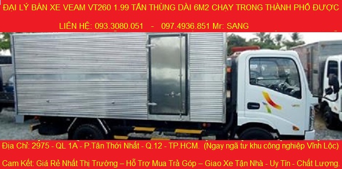 Can ban xe tai veam 199 tan vt260 xe tai veam vt260 gia canh tranh