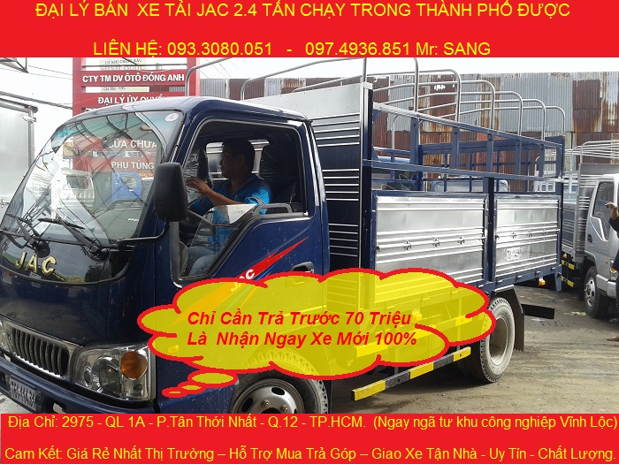 Can ban xe tai jac 2 tan 4 chay trong thanh pho duoc xe jac 24 tan ban tra gop