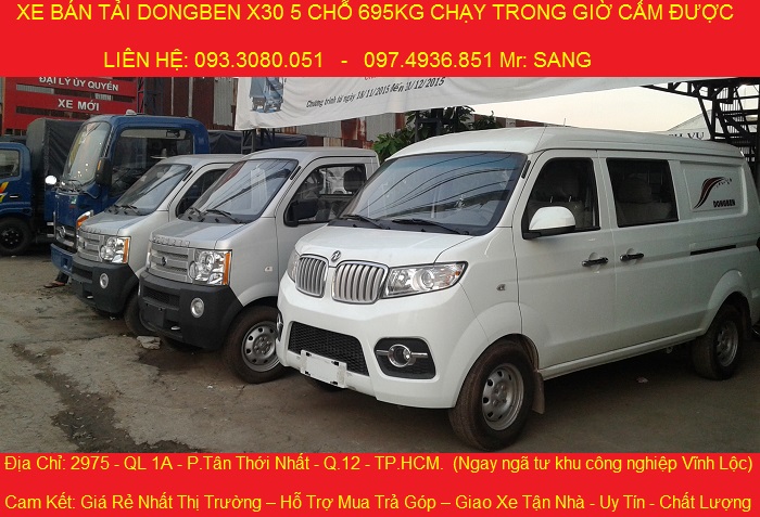 Xe ban tai dongben x30 5 cho ngoi tai trong 695kg co may lanh gia 279 trieu xe moi 100