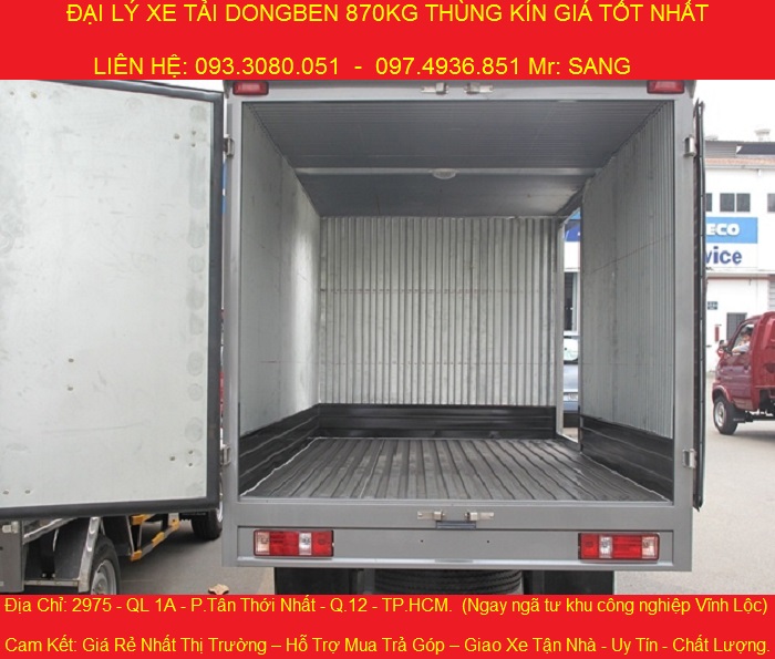 Xe tai dongben 870kg ho tro tra gop chai can tra truoc 49 trieu