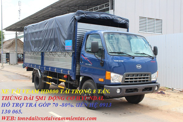 Chi can 140 trieu co ngay xe tai veam HD800 8 tan thung dai 5m1 dong co hyundai