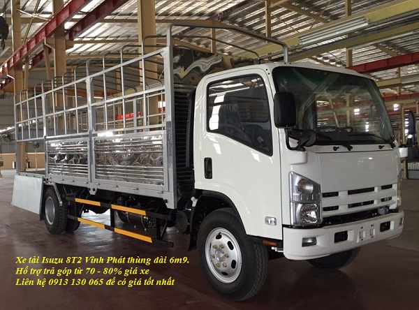 Voi 160 trieu co ngay xe tai isuzu 8T2 vinh phat thung dai 6m9 Tra gop 80