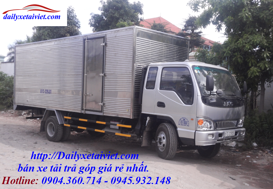 xe tai jac 91 tan hfc1383k thung dai 6m8 gia re