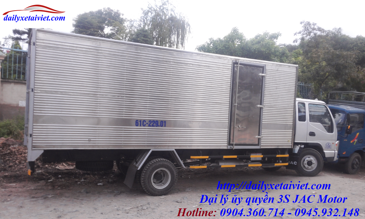 xe tai jac 91 tan hfc1383k thung dai 6m8 gia re