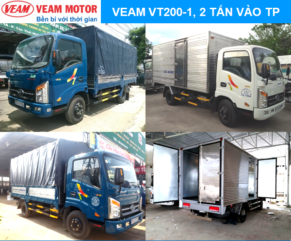 Cac dong xe tai veam vao thanh pho veam vt200 veam vt260 veam vt2001 gia re tra gop 80