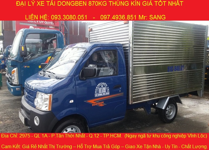 Can ban xe tai dongben 870kg xe tai dongben 810kg tra gop 46 trieu