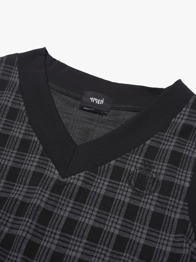 Ao Ghile Thun Caro Theu Logo Form Regular AG001 Mau Den