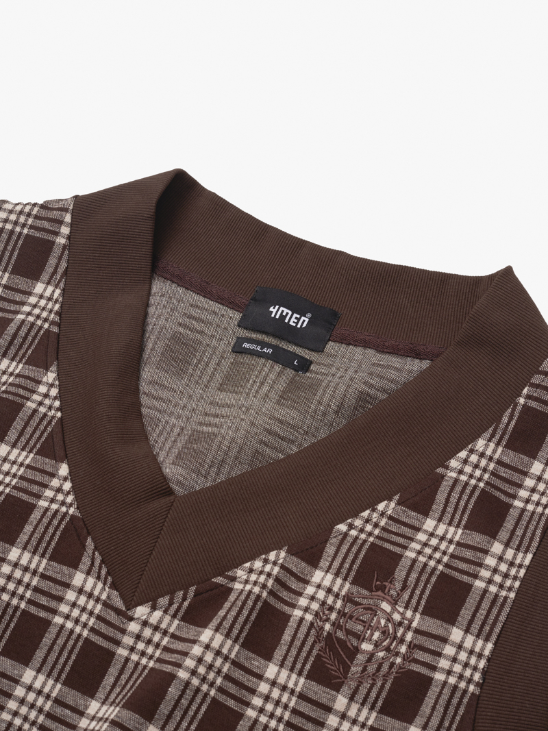 Ao Ghile Thun Caro Theu Logo Form Regular AG001 Mau Nau