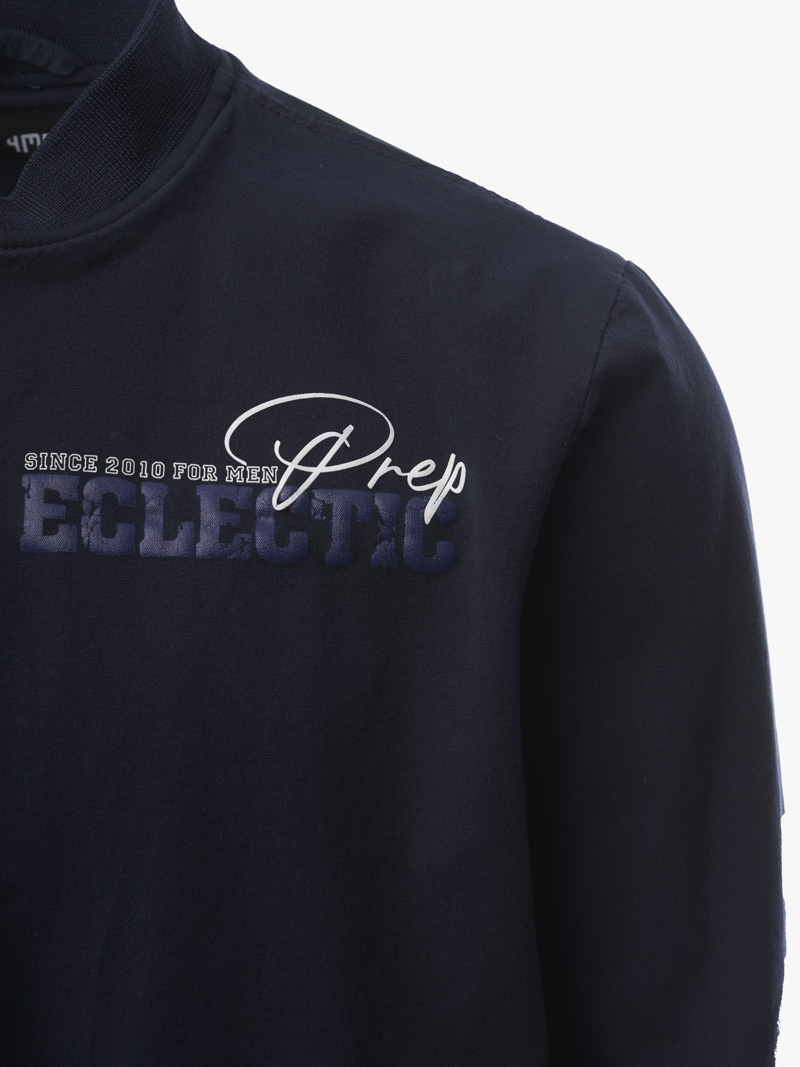 Ao Khoac Bomber 2 Tui Hop In O Nguc Form Regular AK064 Mau Xanh Den