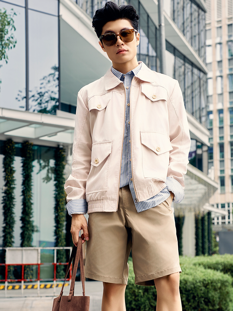 Ao Khoac Du Ep Tui Hop Form Regular AK065 Mau Be