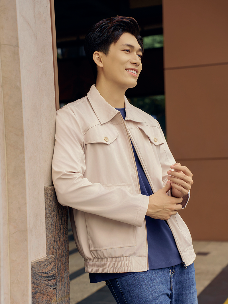 Ao Khoac Du Ep Tui Hop Form Regular AK065 Mau Be