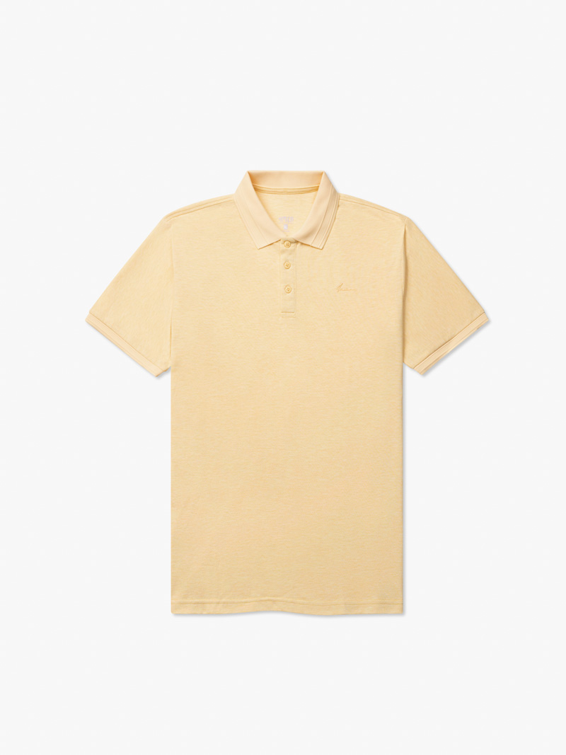 Ao Polo Ca Sau Theu Chu Ky Form Regular PO087 Mau Vang