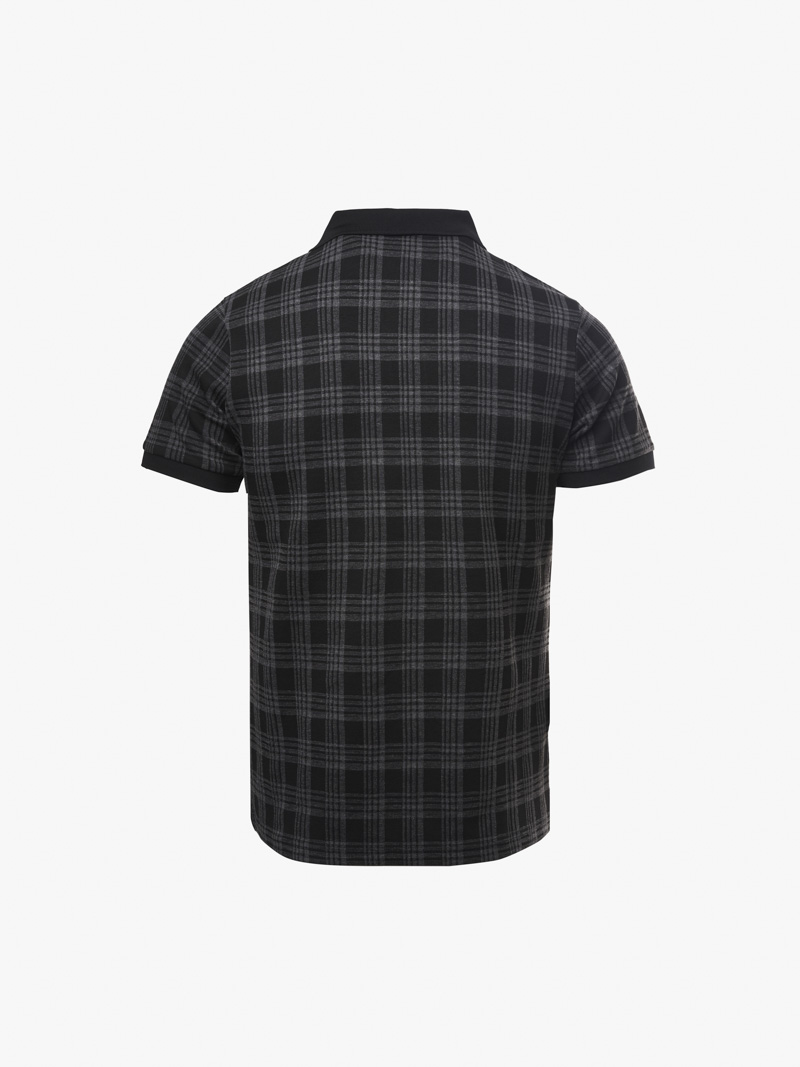 Ao Polo Caro Theu Logo 4M Tron O Nguc Form Slimfit PO154 Caro Den