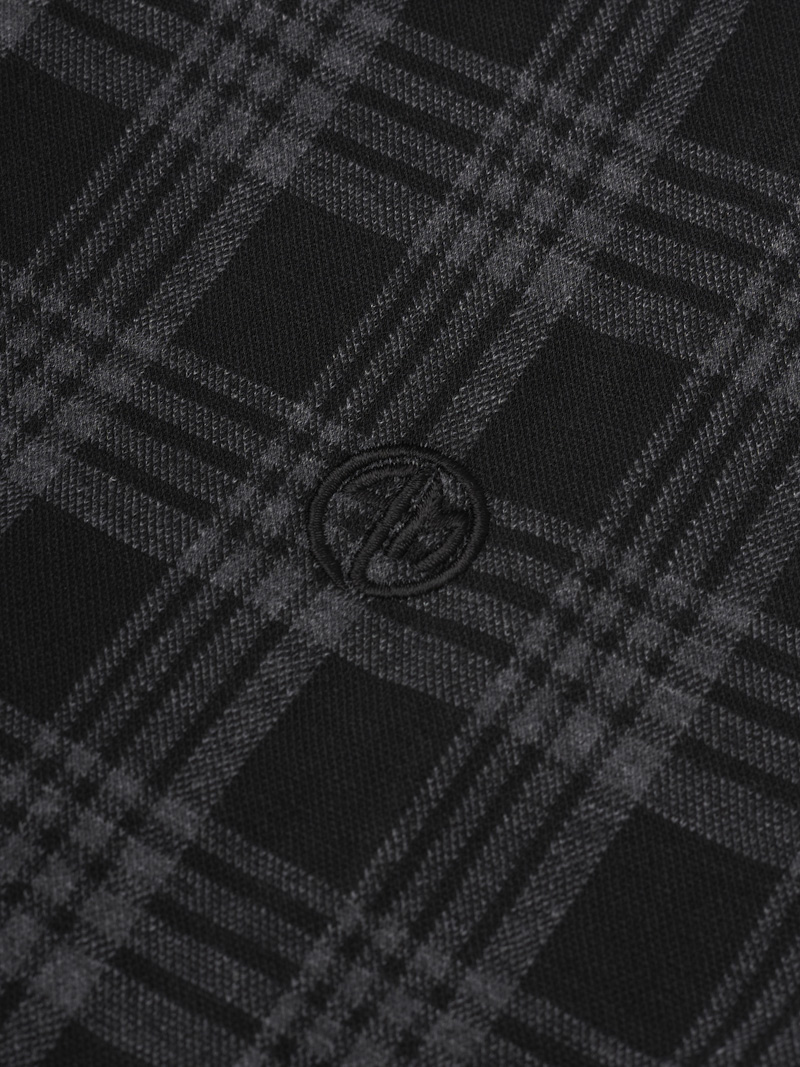 Ao Polo Caro Theu Logo 4M Tron O Nguc Form Slimfit PO154 Caro Den