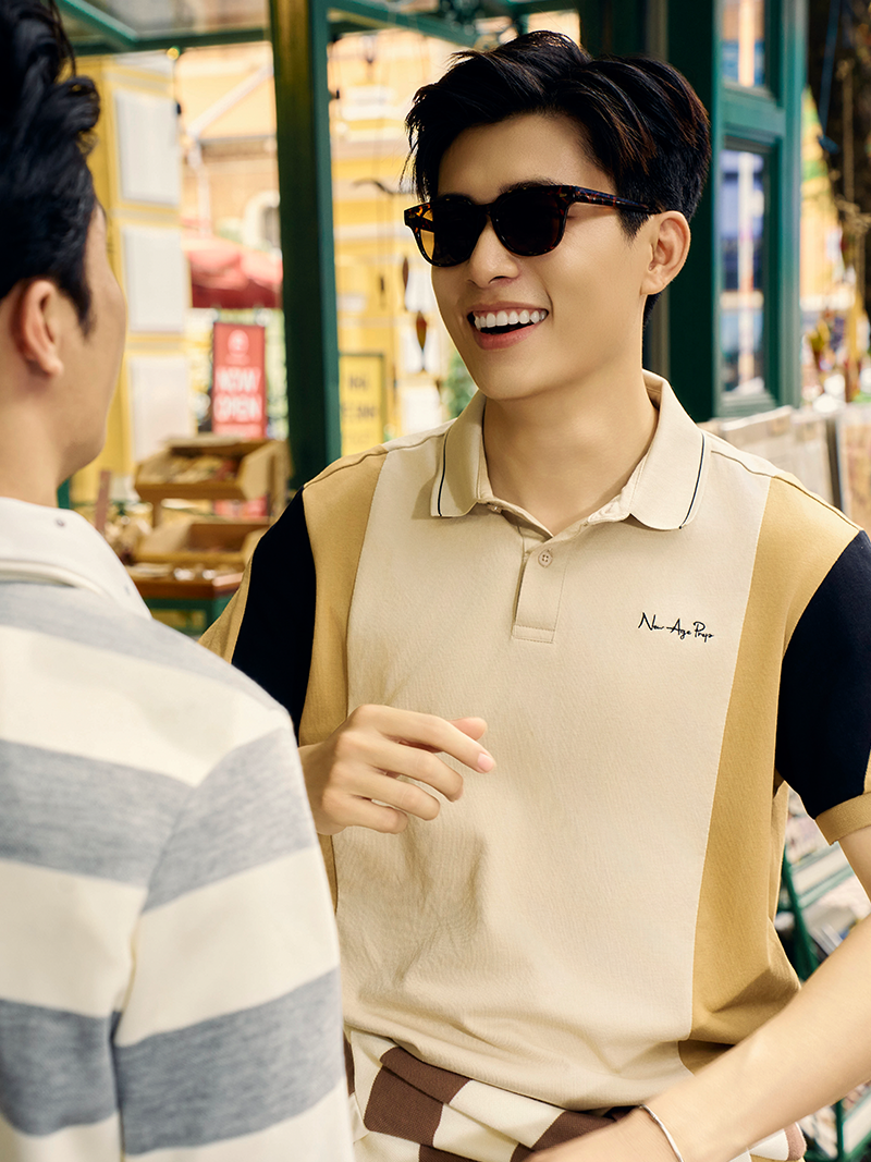 Ao Polo Co Tru Theu Chu New Age Prep Form Regular PO144 Mau Be