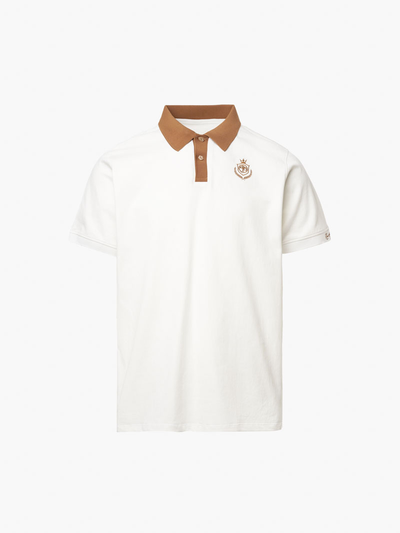 Ao Polo Co Tru Theu Chu New Age Prep O Tay Form Regular PO145 Mau Nau Nhat