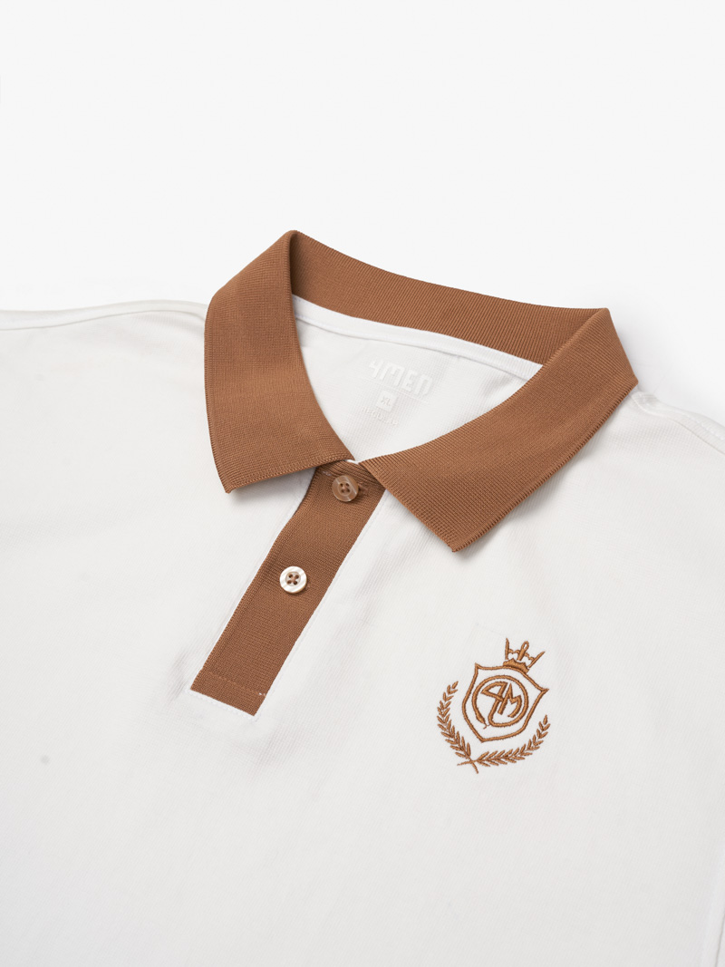 Ao Polo Co Tru Theu Chu New Age Prep O Tay Form Regular PO145 Mau Nau Nhat