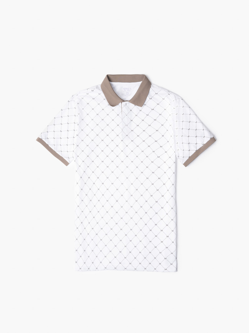 Ao Polo In Hoa Tiet Form Regular PO117 Mau Trang