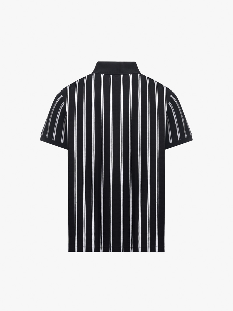 Ao Polo In Soc Theu Hinh O Nguc Form Regular PO129 Mau Den