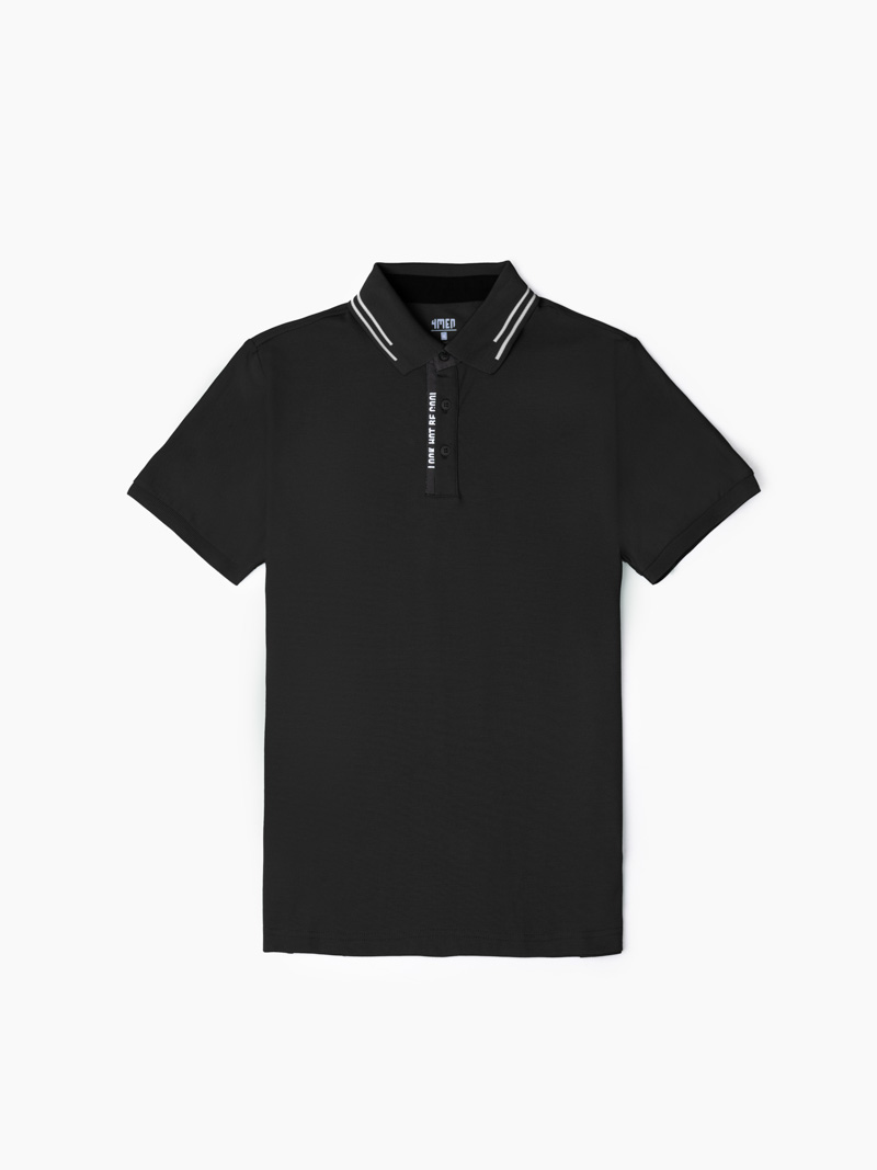 Ao Polo Phoi Tru Theu Be Cool Form Slimfit PO120 Mau Den