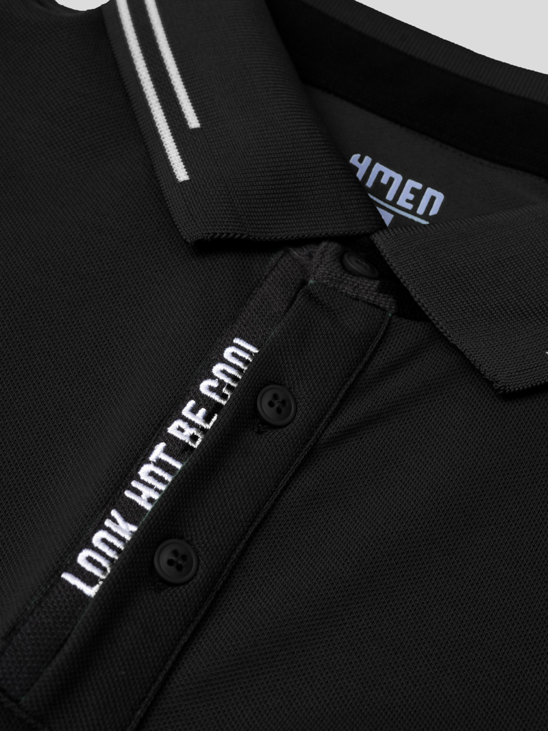 Ao Polo Phoi Tru Theu Be Cool Form Slimfit PO120 Mau Den