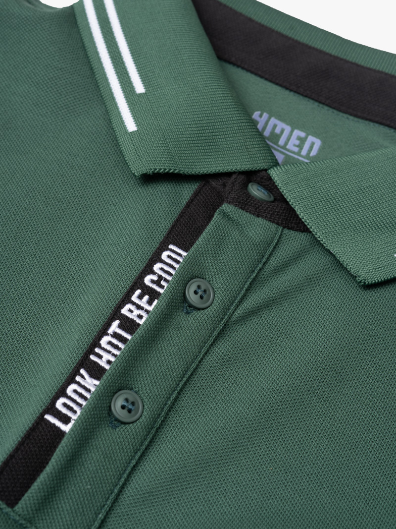 Ao Polo Phoi Tru Theu Be Cool Form Slimfit PO120 Xanh La