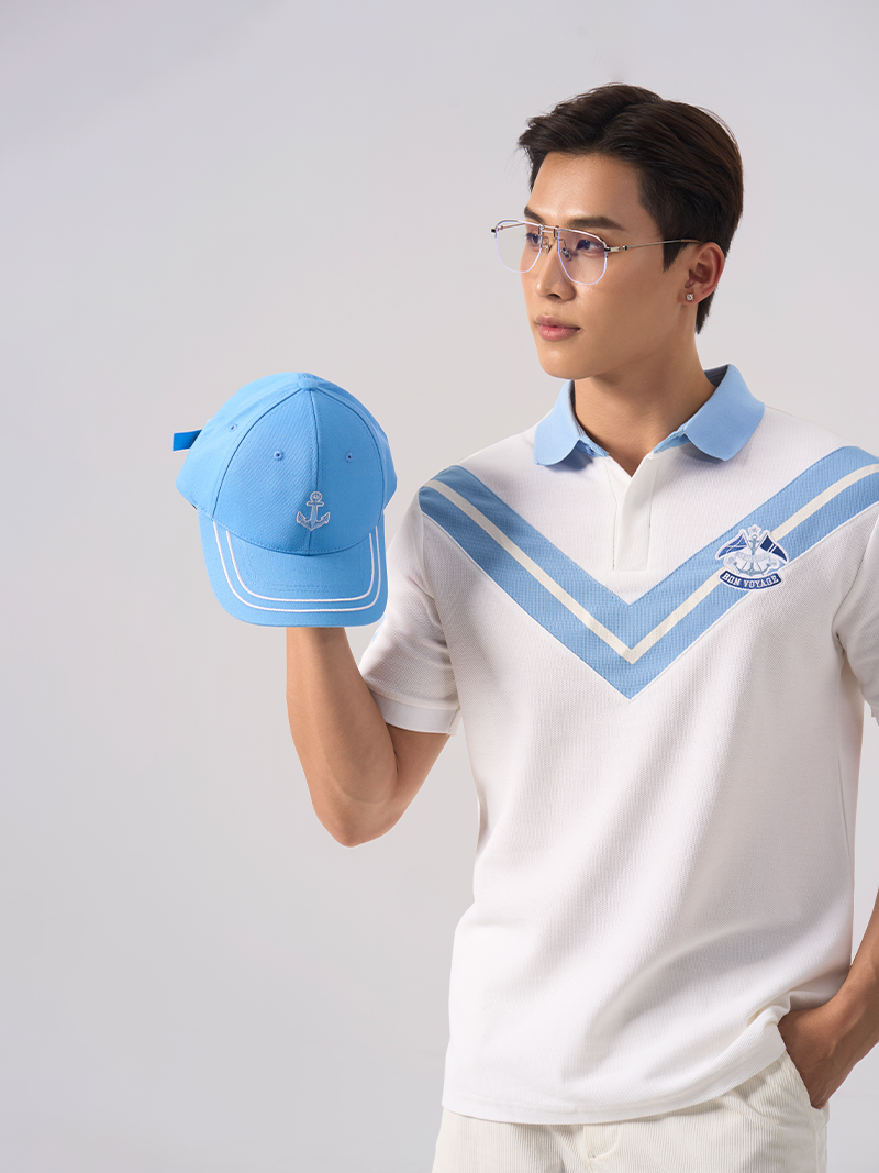 Ao Polo Ra Phoi Theu Dap Con Giong Form Regular PO127 Mau Trang