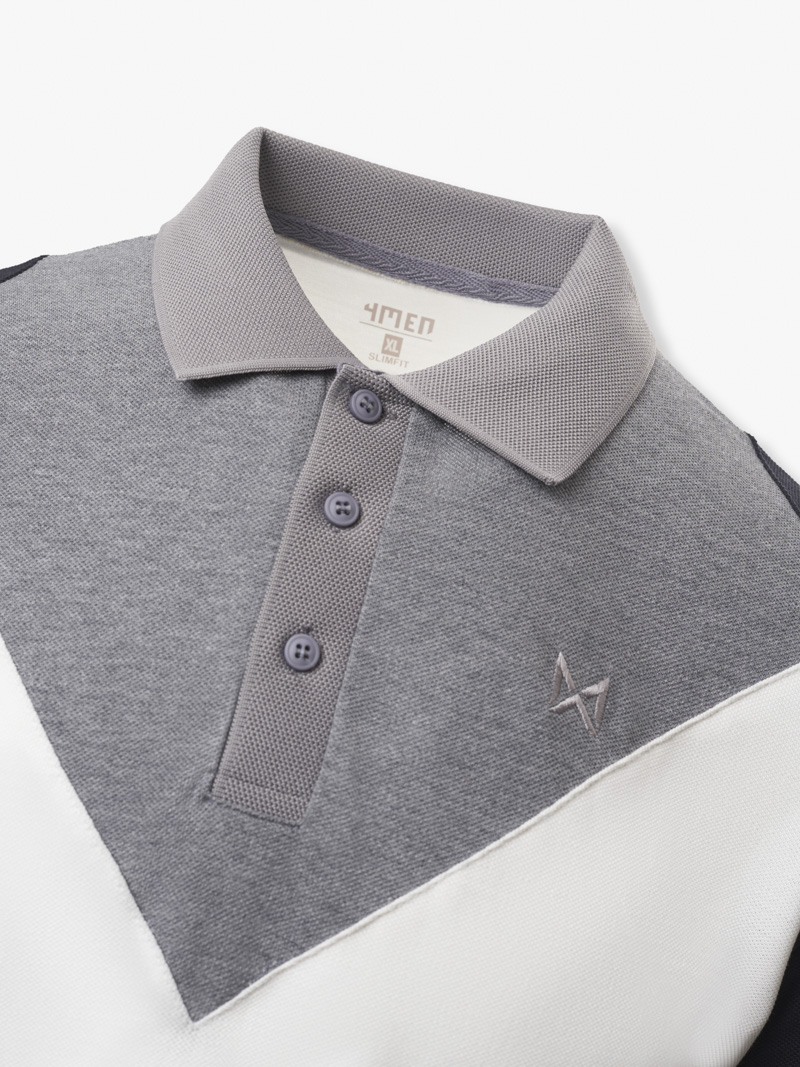 Ao Polo Ra Phoi Theu Logo Form Slimfit PO123 Mau Trang