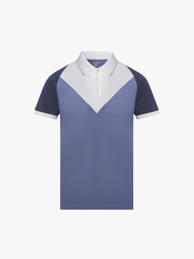 Ao Polo Ra Phoi Theu Logo Form Slimfit PO123 Mau Xanh Da