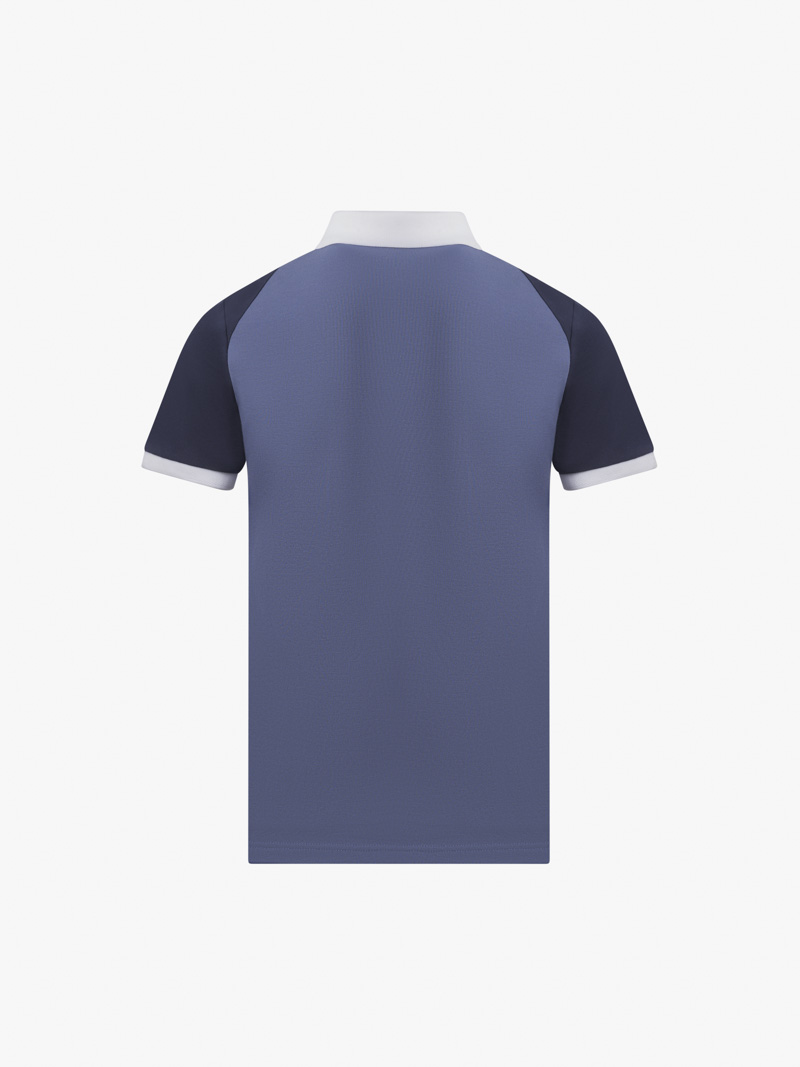 Ao Polo Ra Phoi Theu Logo Form Slimfit PO123 Mau Xanh Da