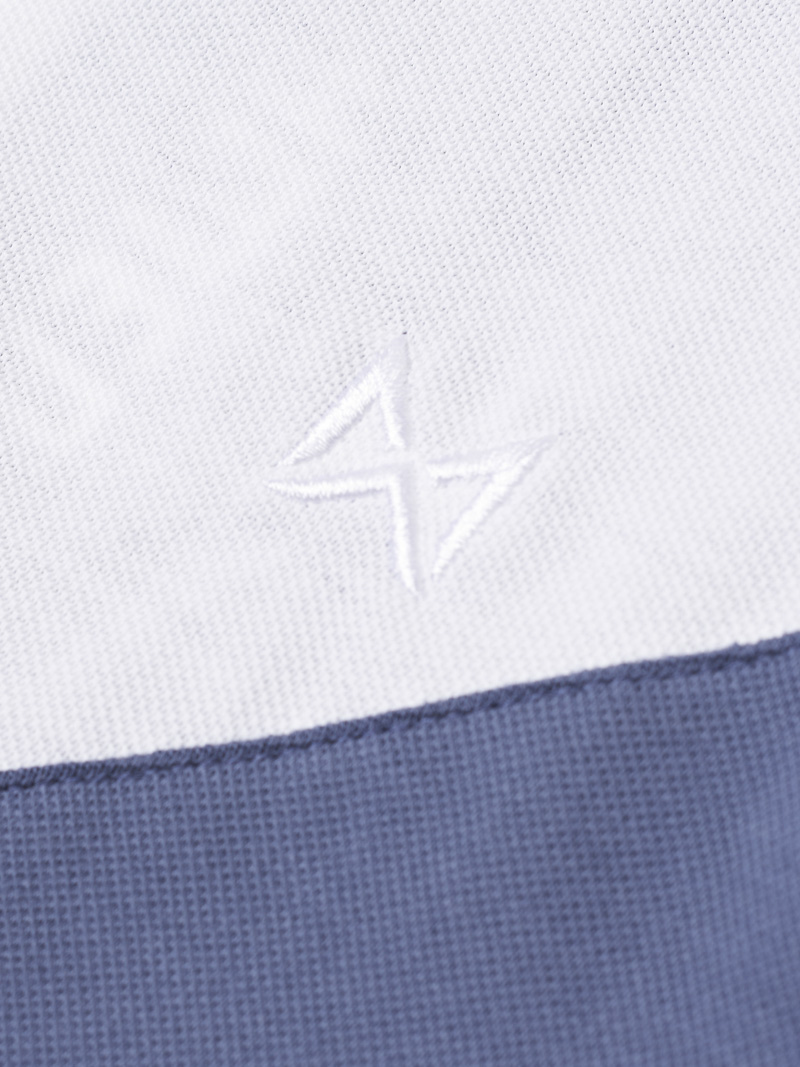Ao Polo Ra Phoi Theu Logo Form Slimfit PO123 Mau Xanh Da