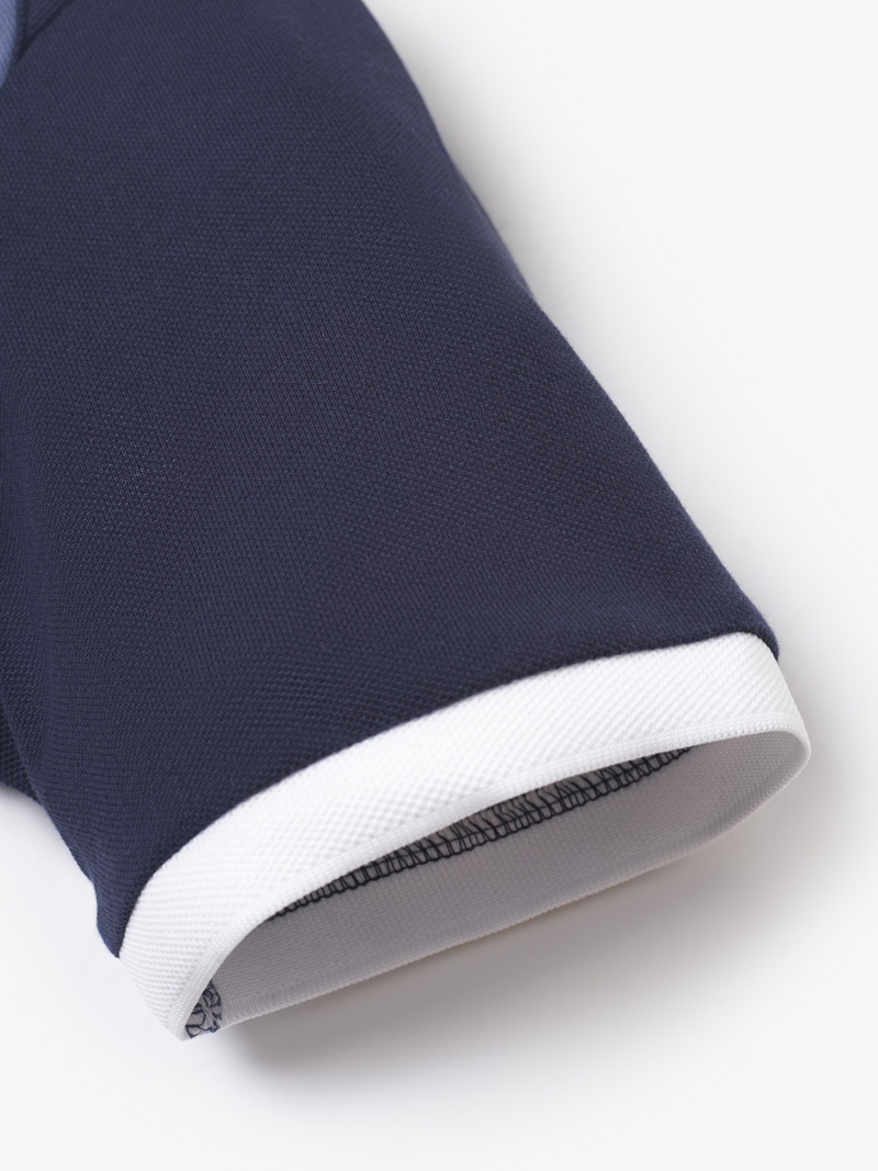 Ao Polo Ra Phoi Theu Logo Form Slimfit PO123 Mau Xanh Da