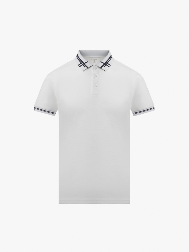 Ao Polo To Ong Phoi Bo Det Kieu Form Slimfit PO124 Mau Trang