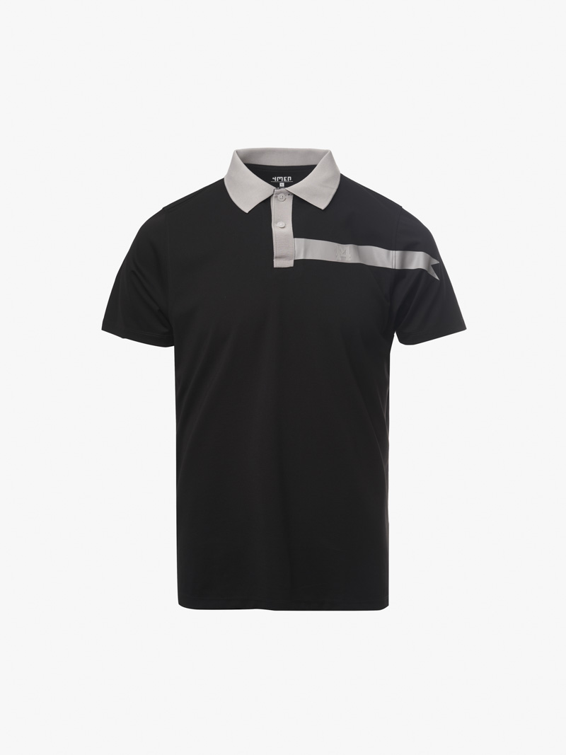 Ao Polo Vai Rayon In Logo M Form Slimfit PO143 Mau Den