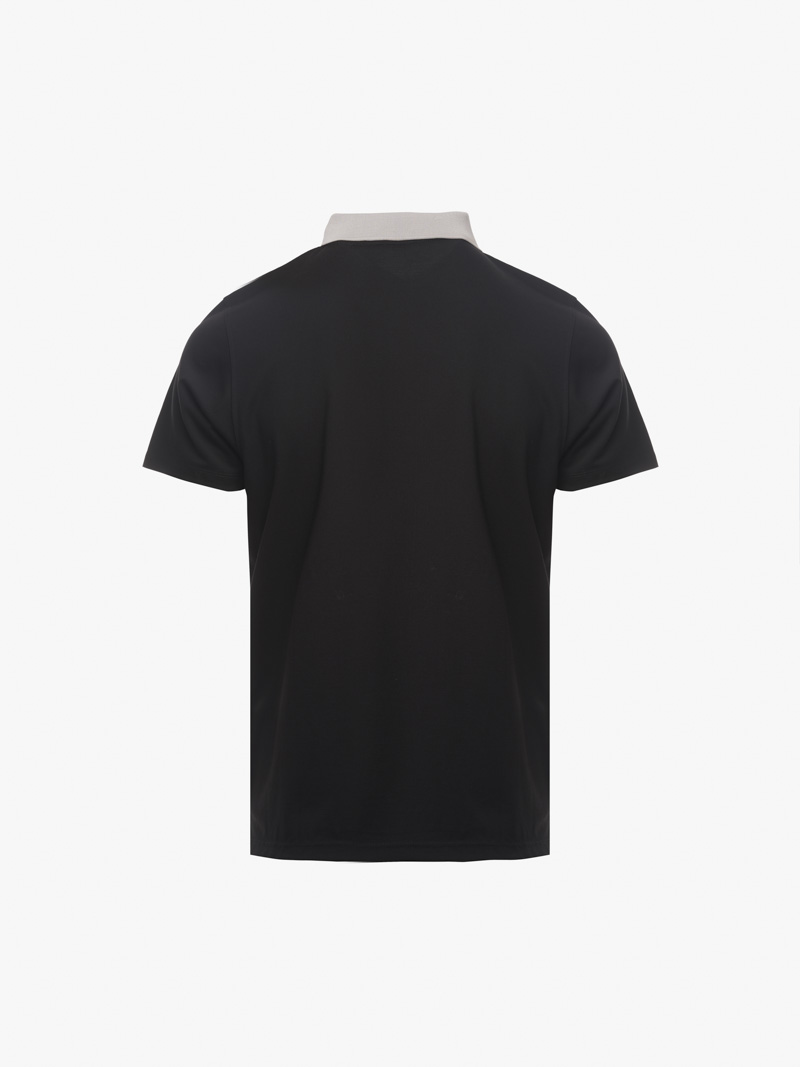 Ao Polo Vai Rayon In Logo M Form Slimfit PO143 Mau Den