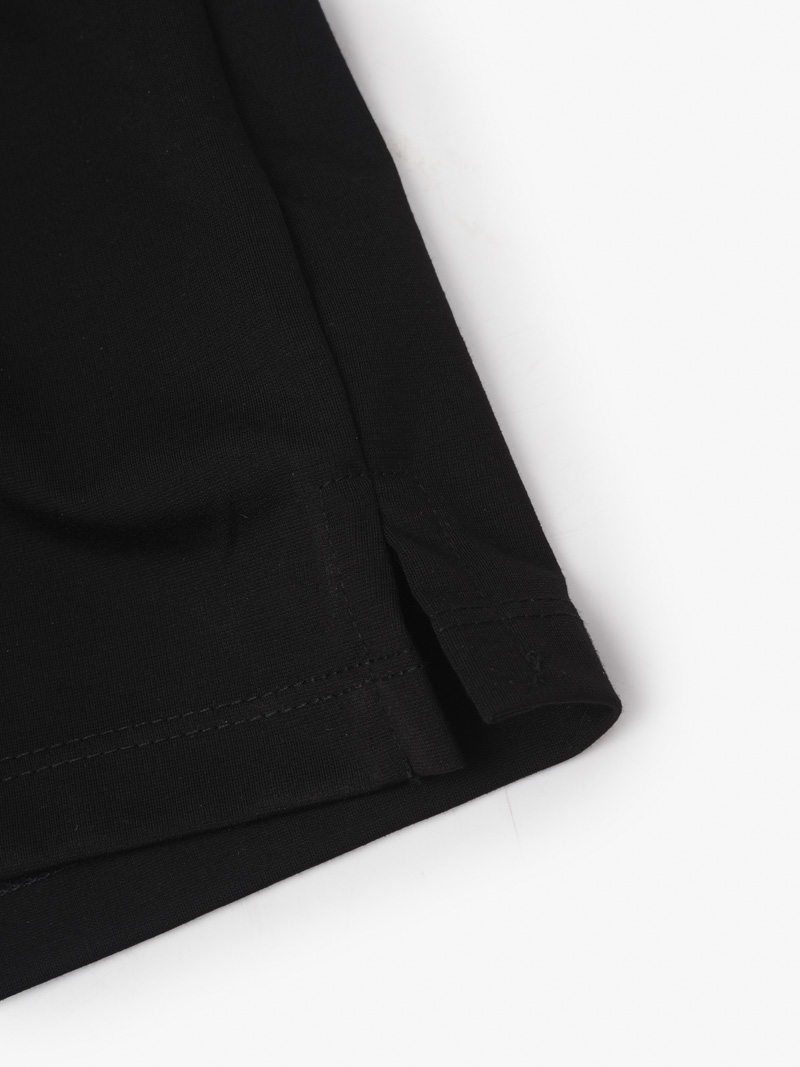 Ao Polo Vai Rayon In Logo M Form Slimfit PO143 Mau Den