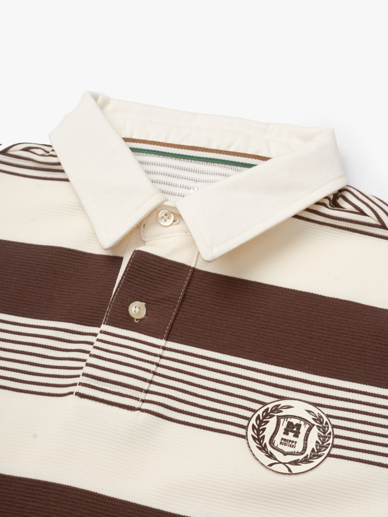 Ao Rugby Shirt Soc Ngang In Logo Preppy Heritage O Nguc Form Regular PO150 Soc Nau