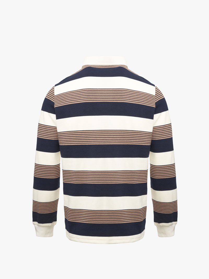 Ao Rugby Shirt Soc Ngang In Logo Preppy Heritage O Nguc Form Regular PO150 Soc Xanh Den