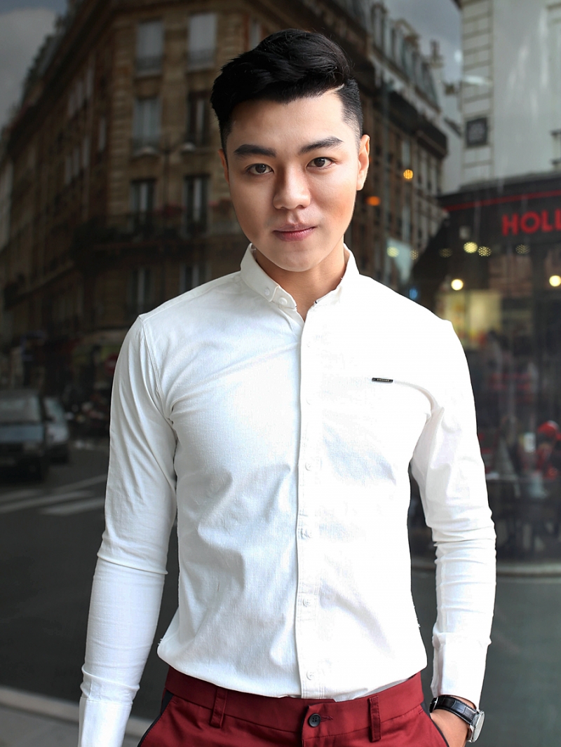 Ao So Mi Han Quoc Trang Kem ASM796