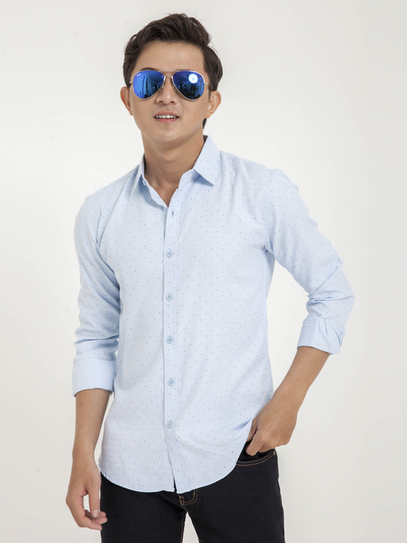 Ao So Mi Hoa Tiet Xanh Da Troi ASM1208