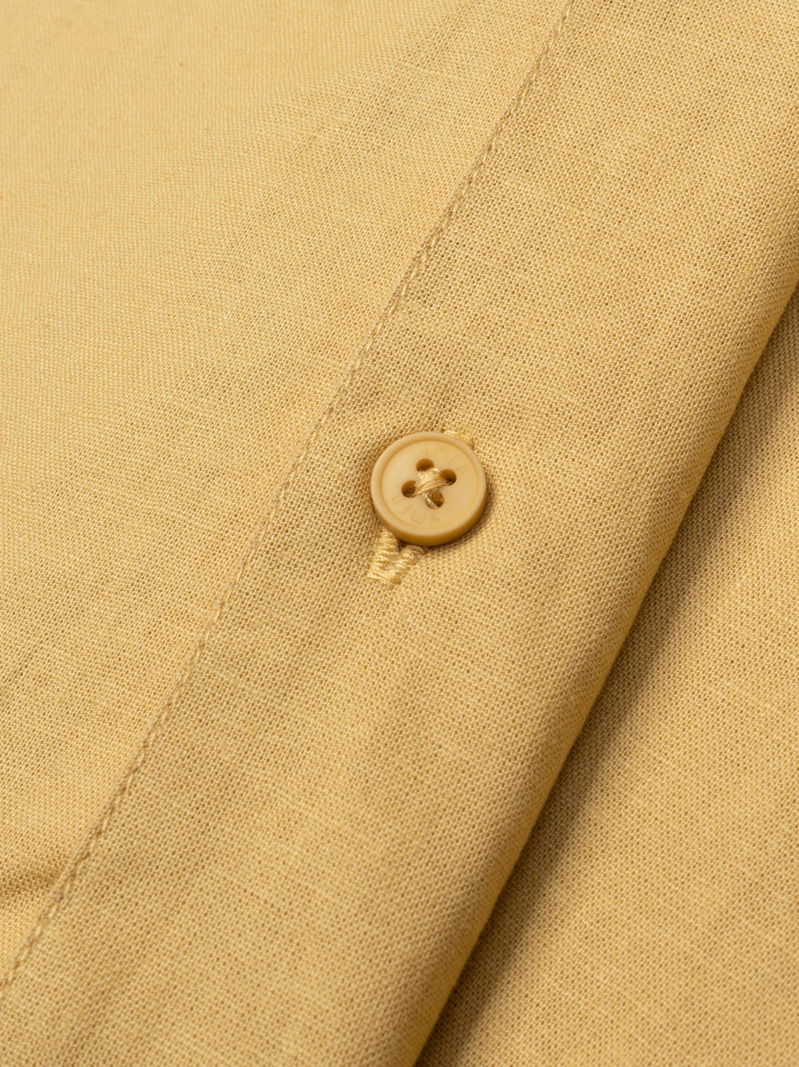 Ao So Mi Linen Tron Co Cuban Form Loose SM120 Mau Vang