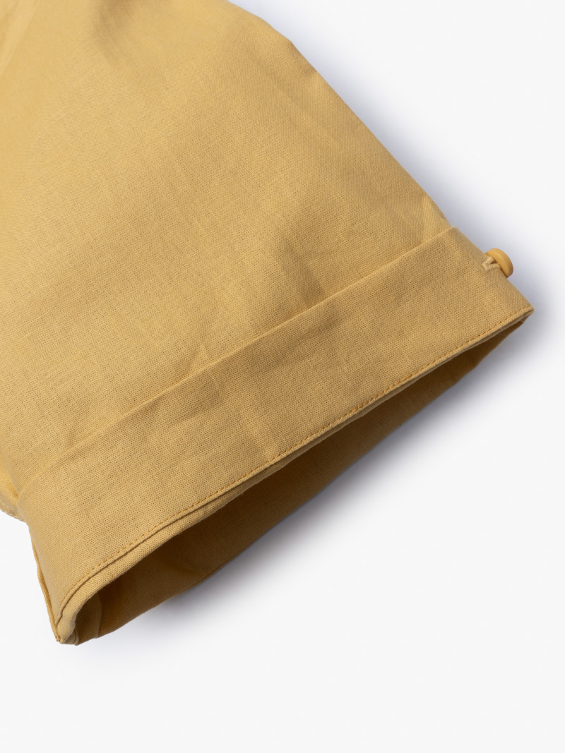 Ao So Mi Linen Tron Co Cuban Form Loose SM120 Mau Vang