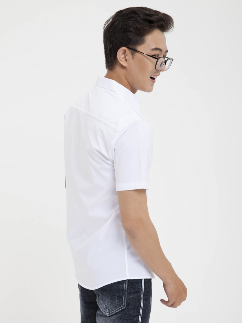 Ao So Mi Ngan Tay Trang ASM1216