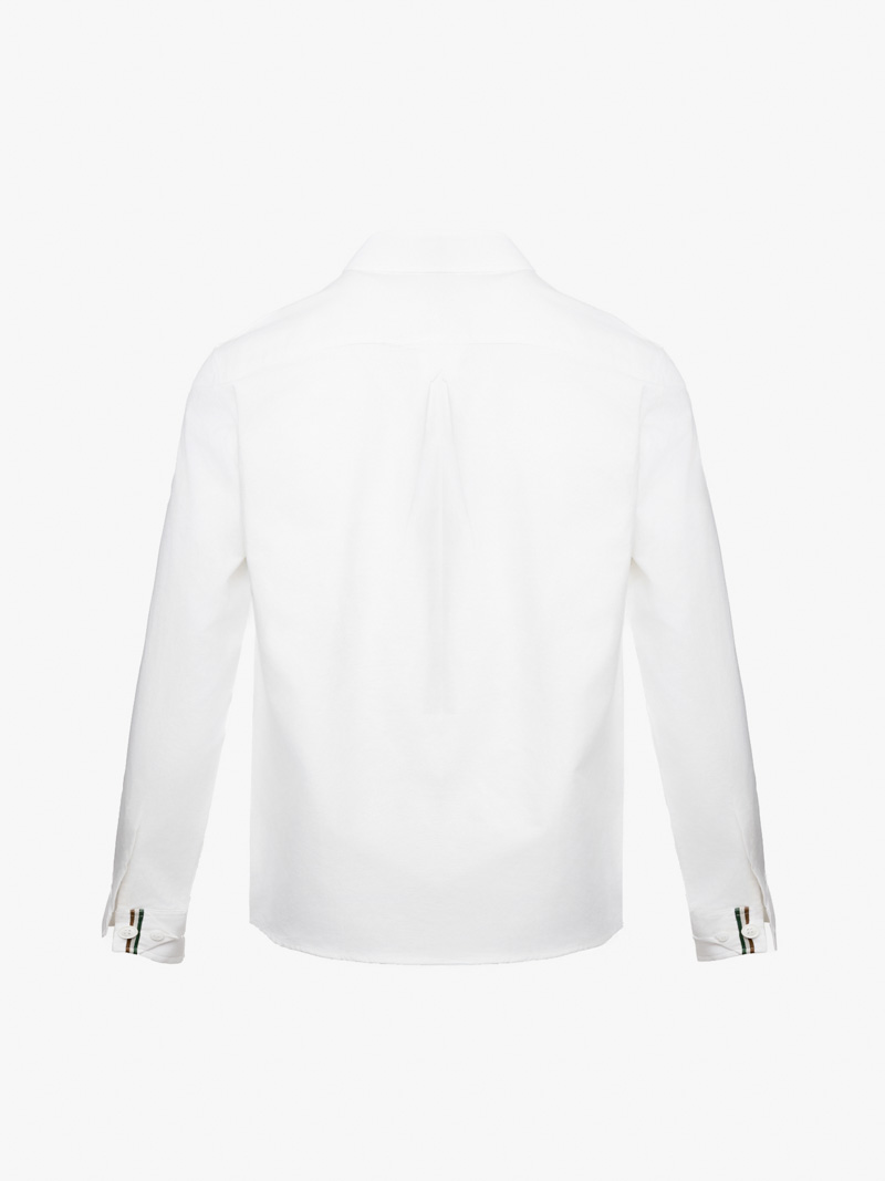 Ao So Mi Oxford Theu Logo Huy Hieu Form Slimfit SM171 Mau Trang