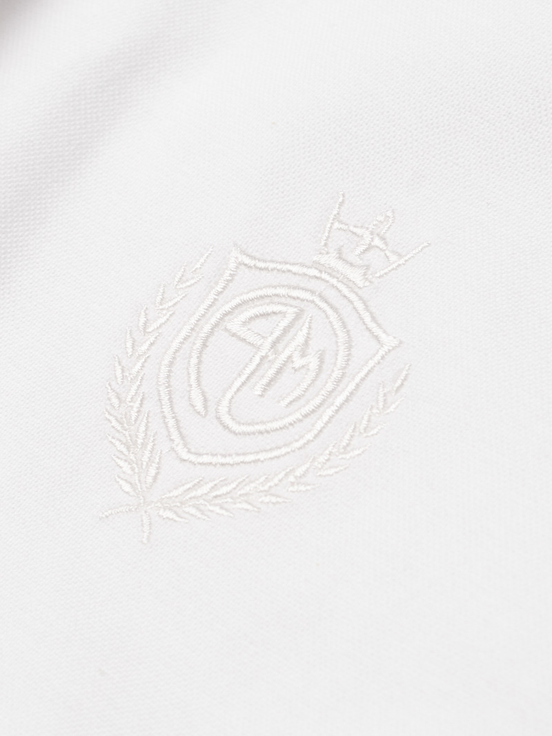 Ao So Mi Oxford Theu Logo Huy Hieu Form Slimfit SM171 Mau Trang