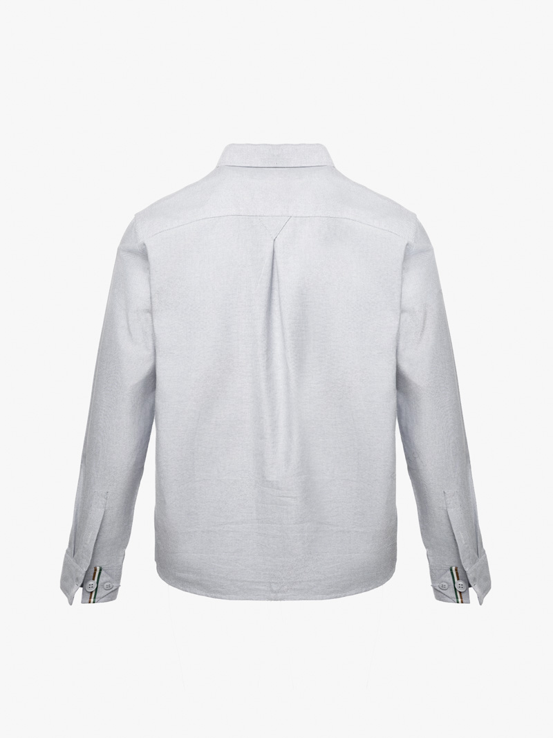 Ao So Mi Oxford Theu Logo Huy Hieu Form Slimfit SM171 Mau Xam