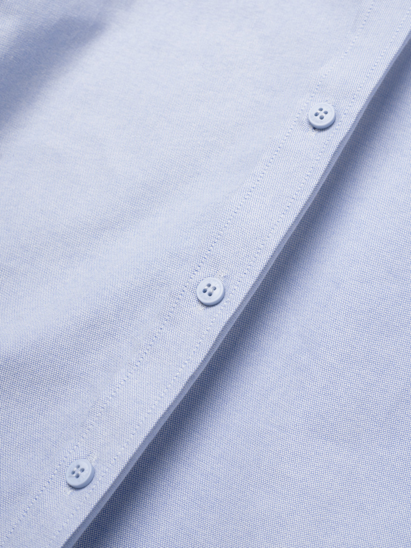Ao So Mi Oxford Theu Logo Huy Hieu Form Slimfit SM171 Mau Xanh Bien